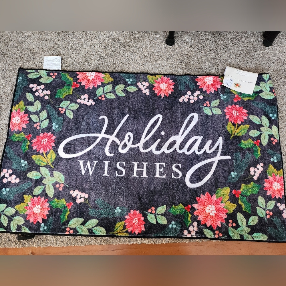Rifle paper Co and Loloi Kane washable holiday rug 27x45 NWT